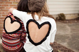 Heart Cut out Sweater  Upcycled Heart Sweater in Black/white  Back Cut Out Cardigan Sweater