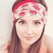 Rose Floral and Red Headband Reversible