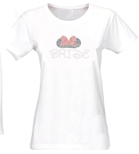 Disney Bride and Bridesmaid Tank Tops or Rhinestone Minnie Mouse Bride T-Shirt - Minnie Mouse Bridesmaid