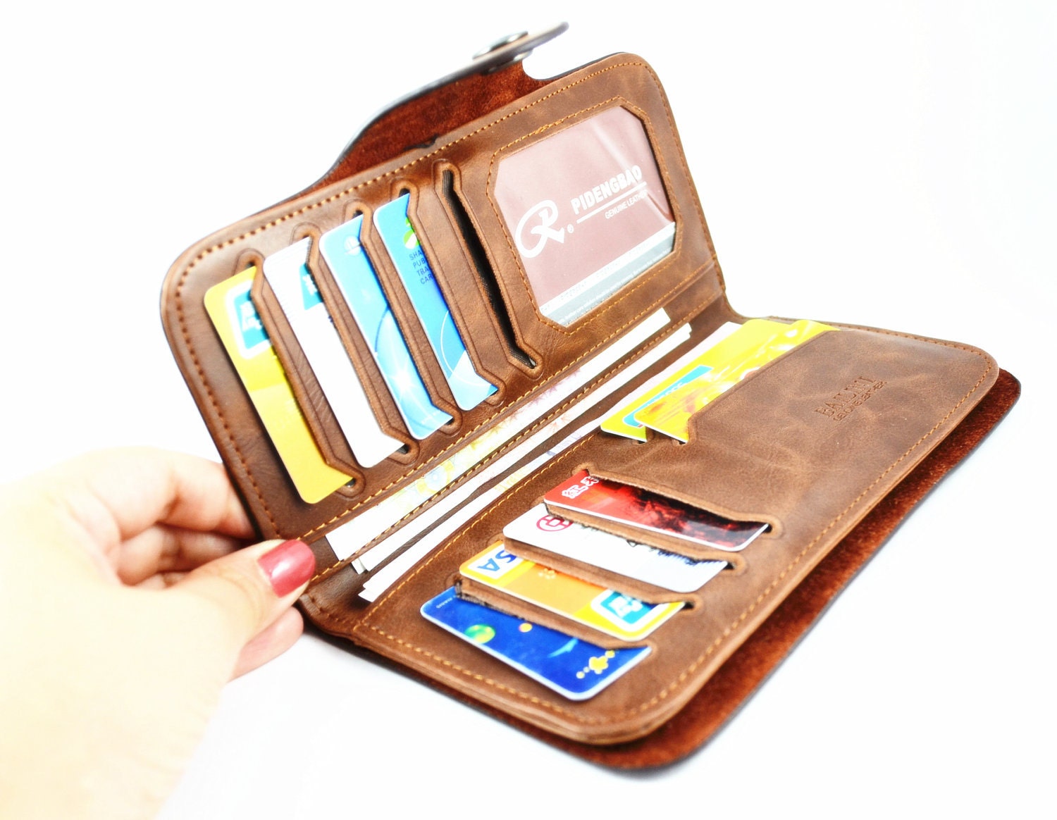 20%OFF,Full option brance brown leather iphone walle (WL03)