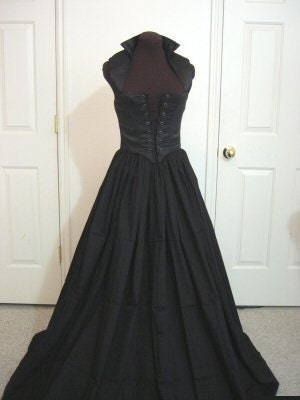 Black Renaissance Bodice and Skirt Dress or Costume Set   6 Sizes Available