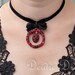 Reserved for Monica Black Velvet Choker - Polymer Clay Flowers Sugar Skull Pendant - Day of the Dead Dia de los Muertos - Halloween Jewelry