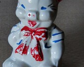 Shabby Chic Boy & Girl Pig Vintage Piggy Banks 1930 - 1940