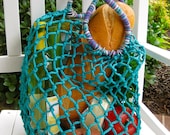 Turquoise Macrame Market Bag