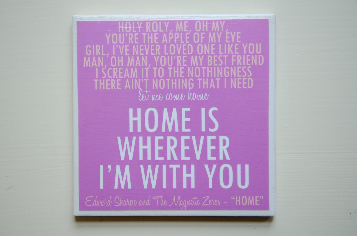 Edward Sharpe "Home" Lyric Art Coaster