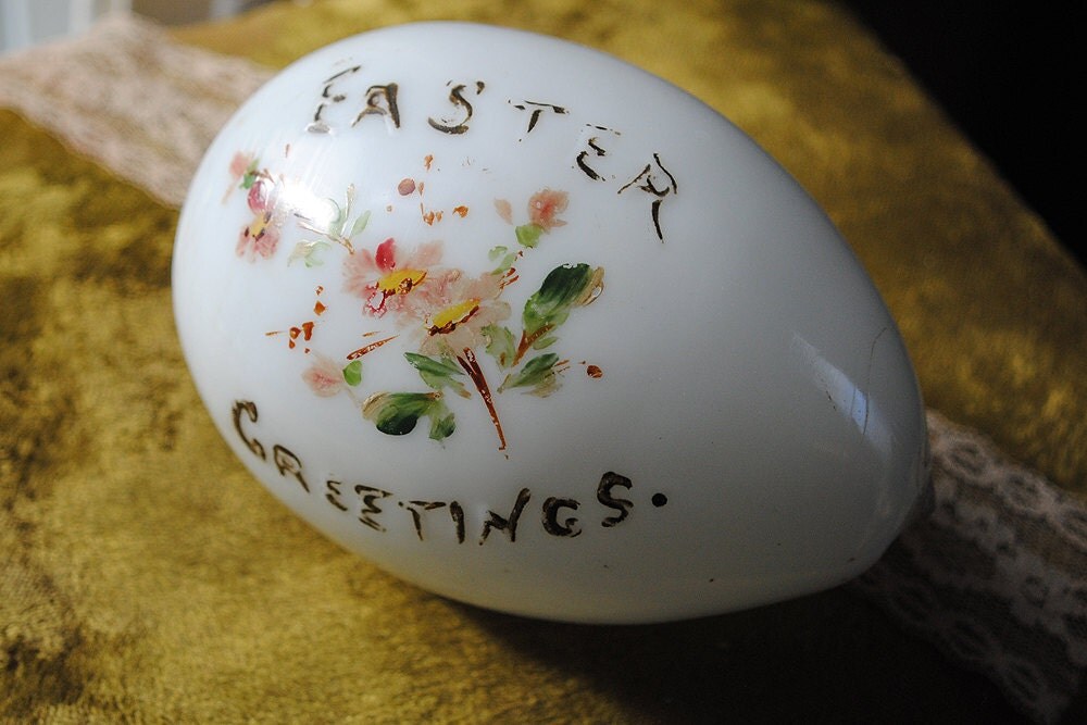 Antique Easter Egg White Milk Glass Darning Egg