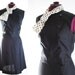 Large Mod Mini Dress with Polka Dot Scarf 1960s Black
