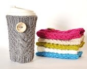 Knitted Cable Travel Mug Cozy