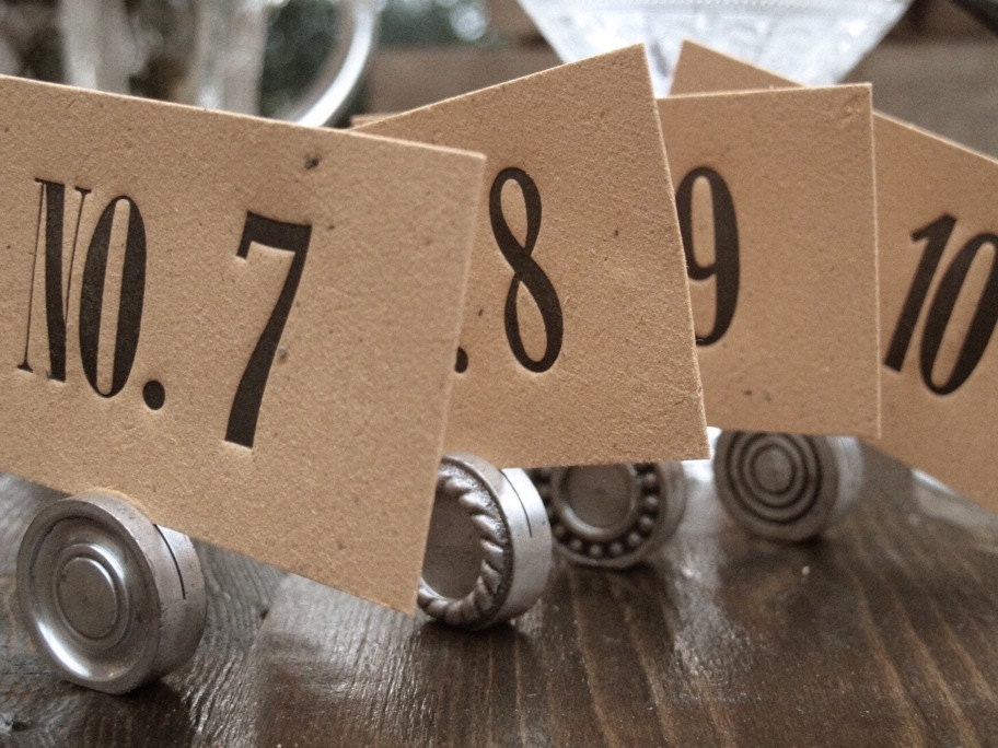 Letterpress table number set
