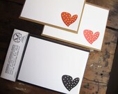 Letterpress heart postcard set