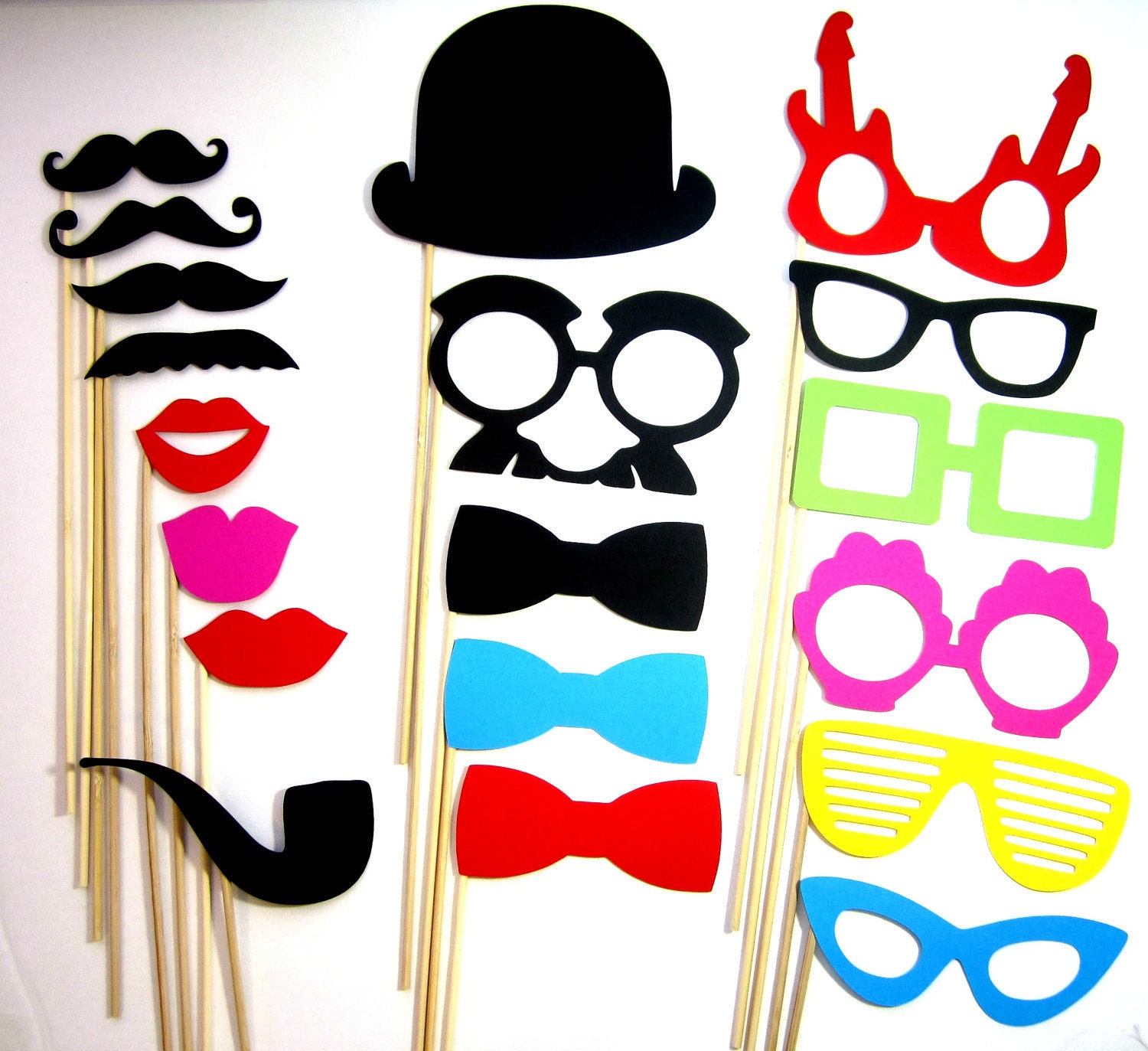 Photo Props - 19 Piece Perfect Birthdays, Weddings, Parties - Photobooth Props
