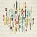Retro Kitchen Utensils 11x14 Art Print