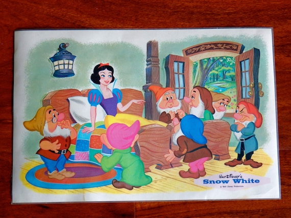 SNOW WHITE Disney PLACEMAT Vintage 1960s By TheHomespunArtisan