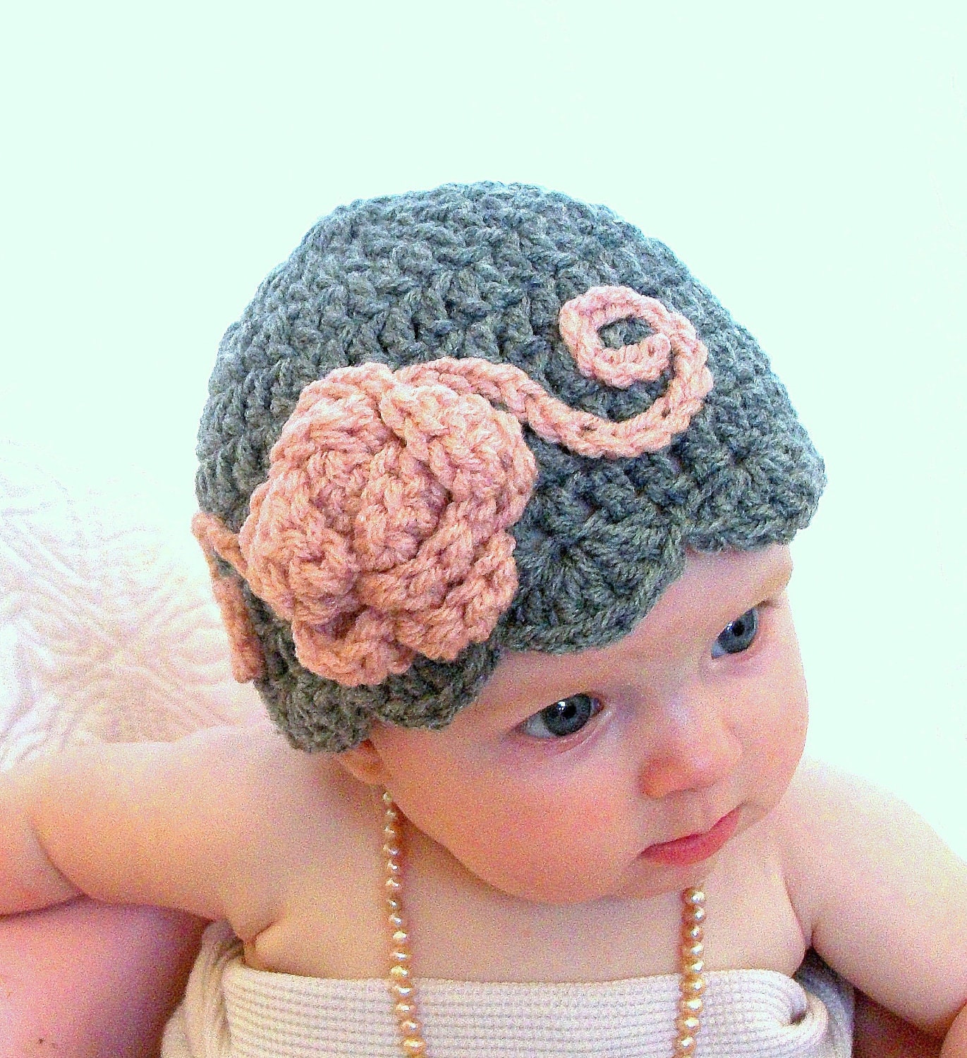 Baby Hats Baby Flapper Girl Hat Winter Beanie Christmas Gift Idea Photo Prop Baby Girl Hats Winter Fashion Pink Flower Hats Baby Beanie