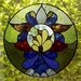 Zenith Stained Glass Abstract Mandala Lotus Flower Suncatcher