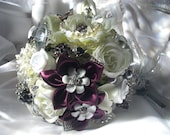 PARIS - Purple / White Brooch Bridal Bouquet - PARIS