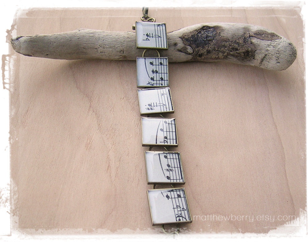 Vintage Sheet Music Bracelet - Sheet Music Resin Bracelet