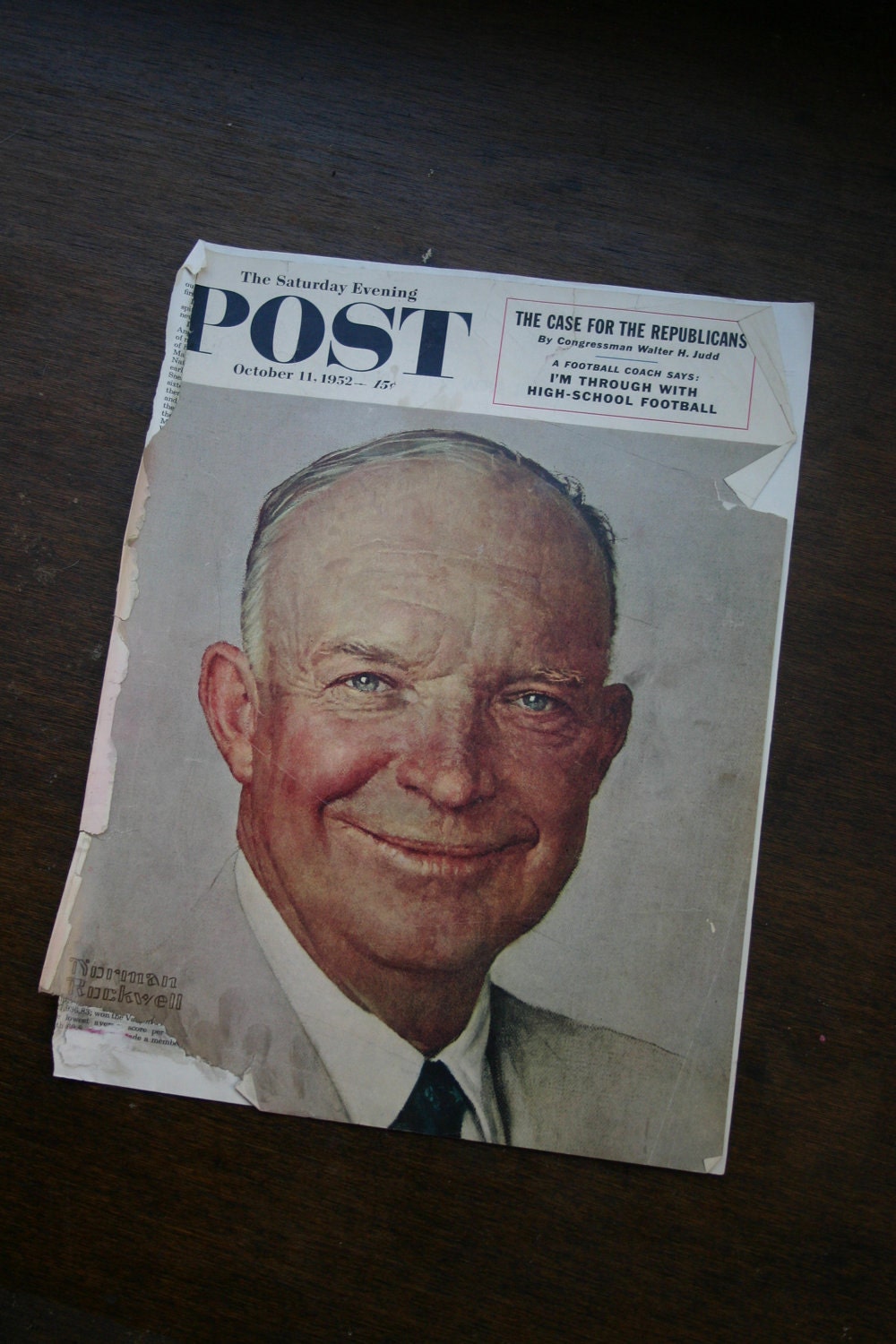 TWO...Saturday Evening Post Magazine Covers of Dwight D. Eisenhower, 1952 and 1956