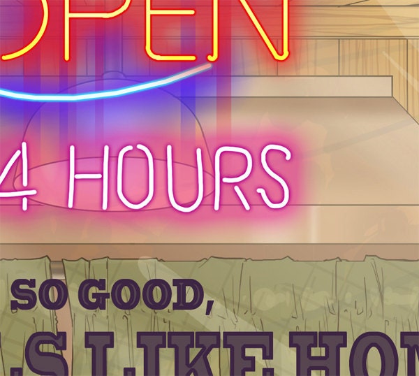 Midnight coffee run print