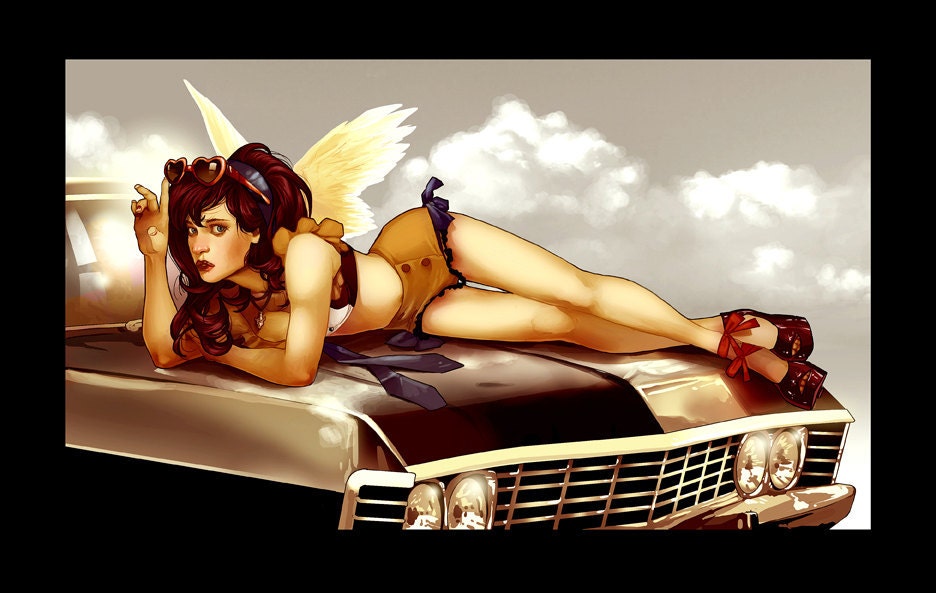 Retro pin up print