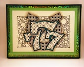 Lucky 7's -- Zentangle Inspired Original Artwork in 5x7 Frame