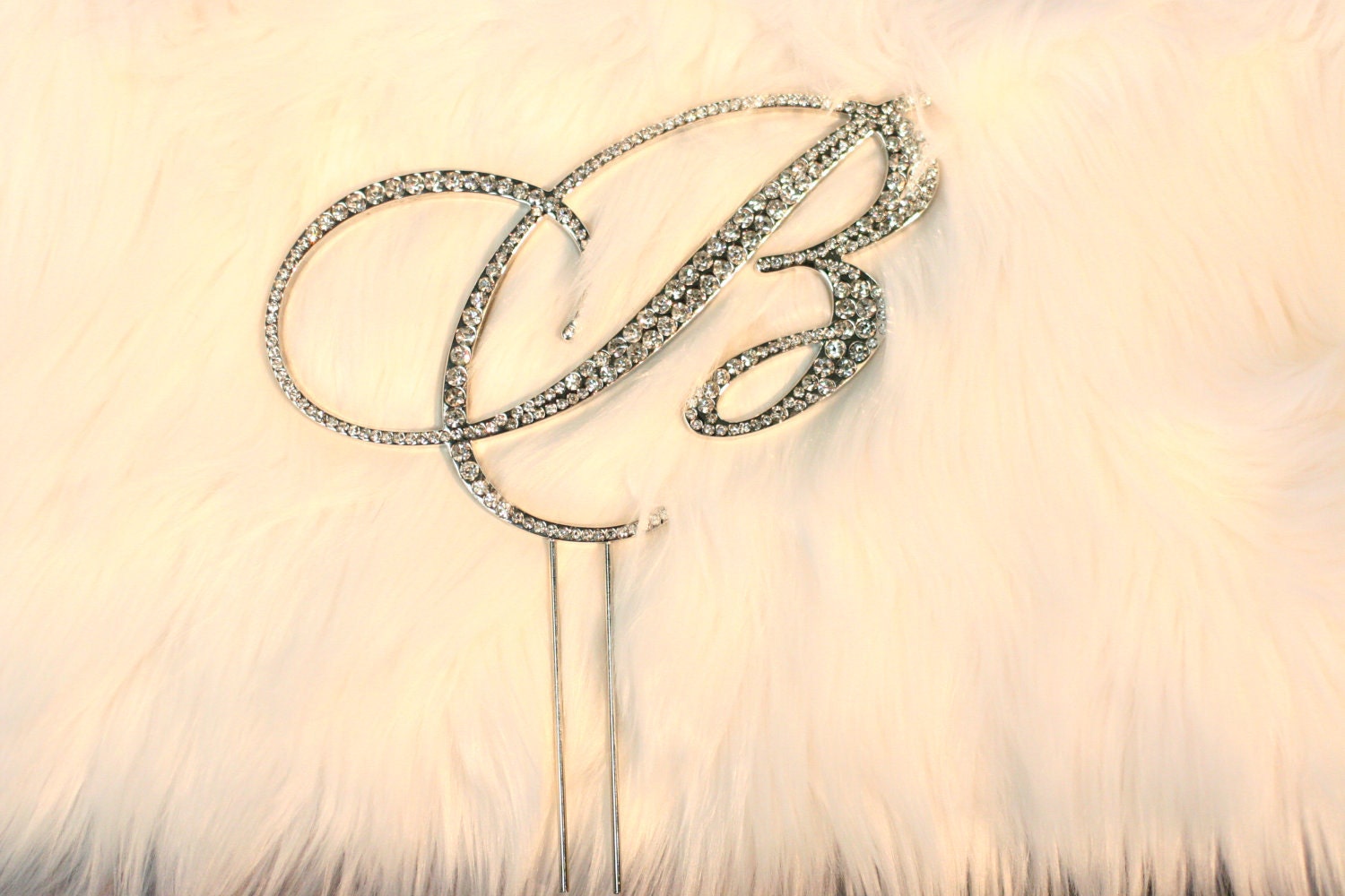 Cake Topper Letter "B" with Rhinetone or Ornament