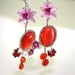 RESERVED For Michele:Vintage Earrings Bodacious Orange Crush Satin Stone Rhinestones Potmetal