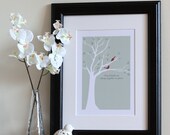 True Friends - Birds in Tree friendship quote print