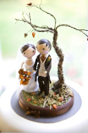 Custom Wedding Cake Topper Autumn