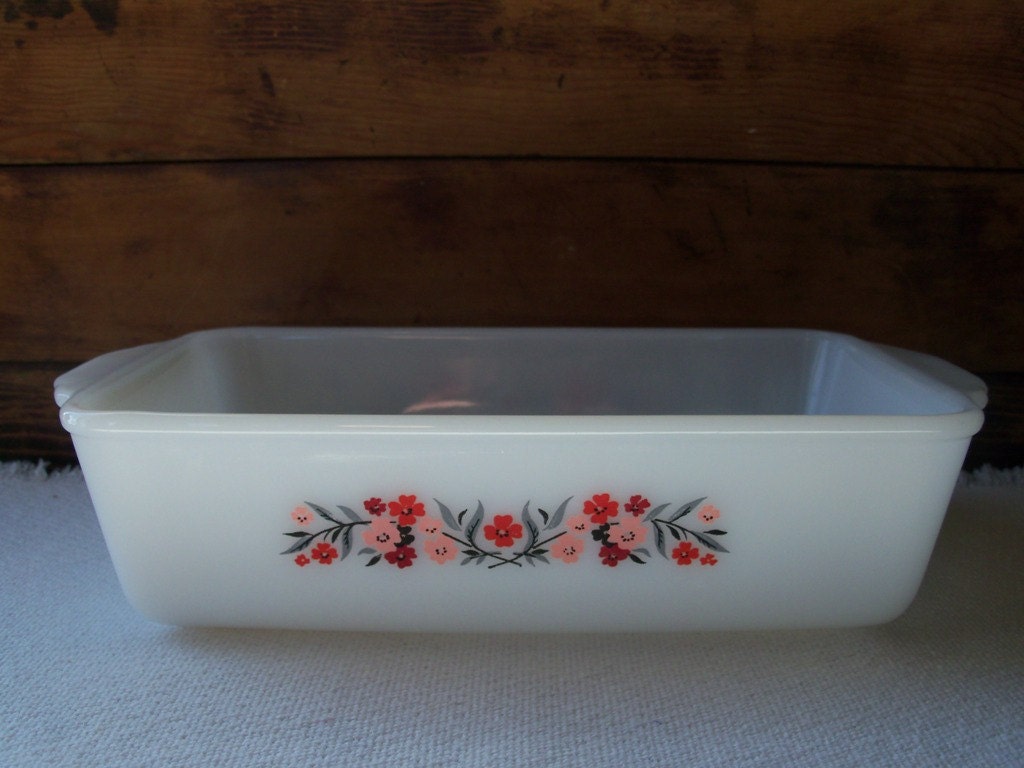 Fire King Primrose Loaf Rectangular Casserole Dish by Anchor Hocking Vintage 1960s