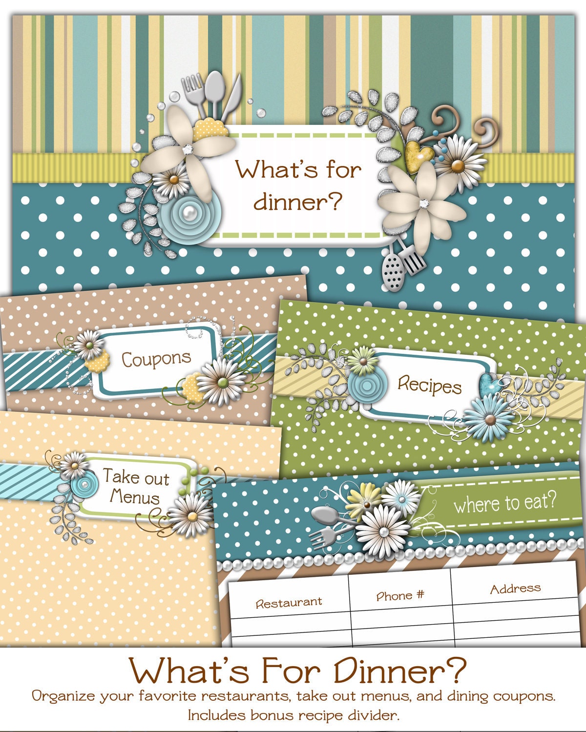What's For Dinner Restaurant Organizer