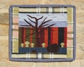 Autumn in Finland, place mat, decorative textile, wall hanging, table mat - colourful