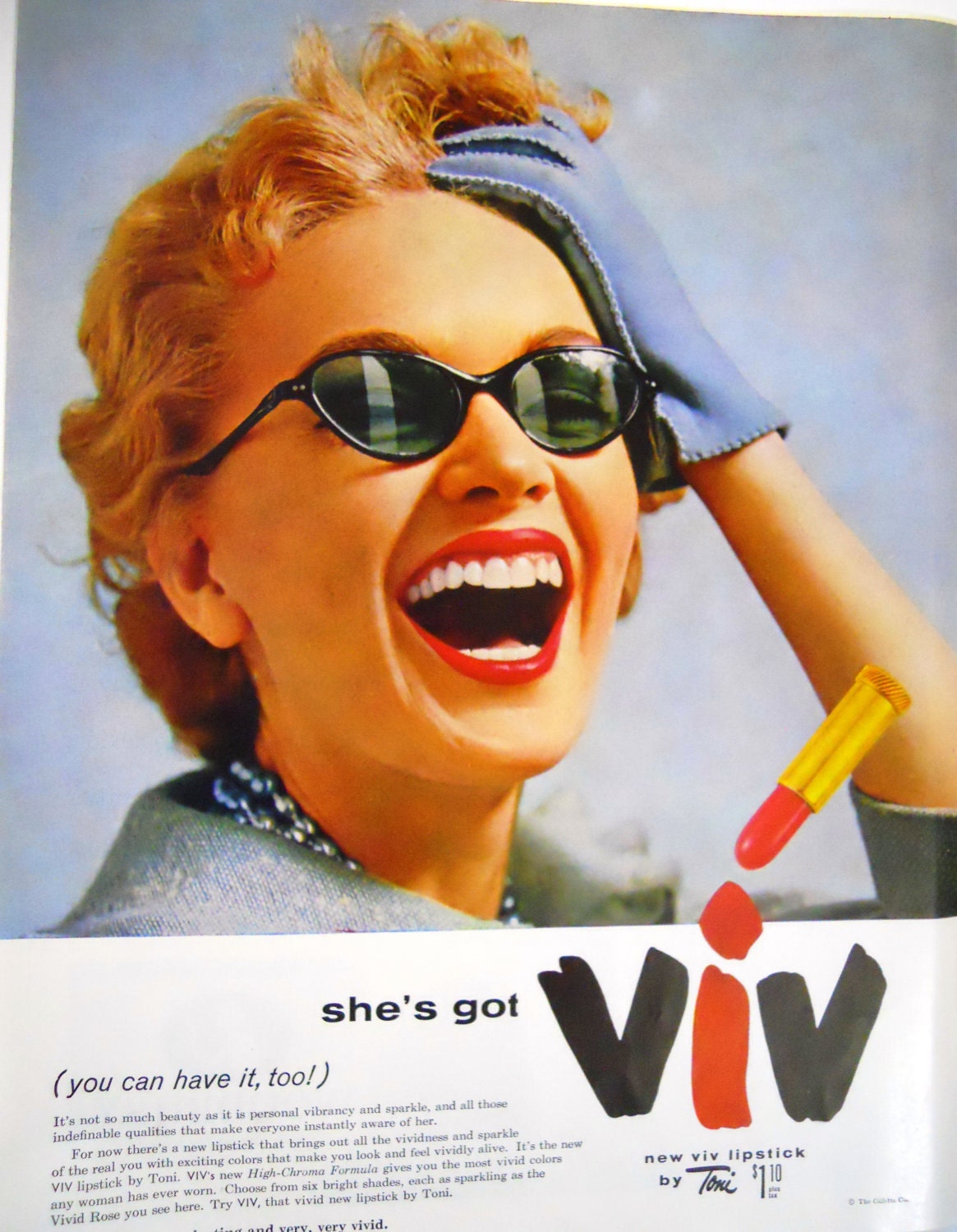 VIV Lipstick Magazine Advertisment.1955