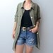 Vintage Olive green Military style Jacket
