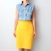 Vintage Yellow textured pencil skirt