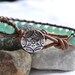 Beachy single wrap leather bracelet "Aqua", shabby chic bohemian bracelet