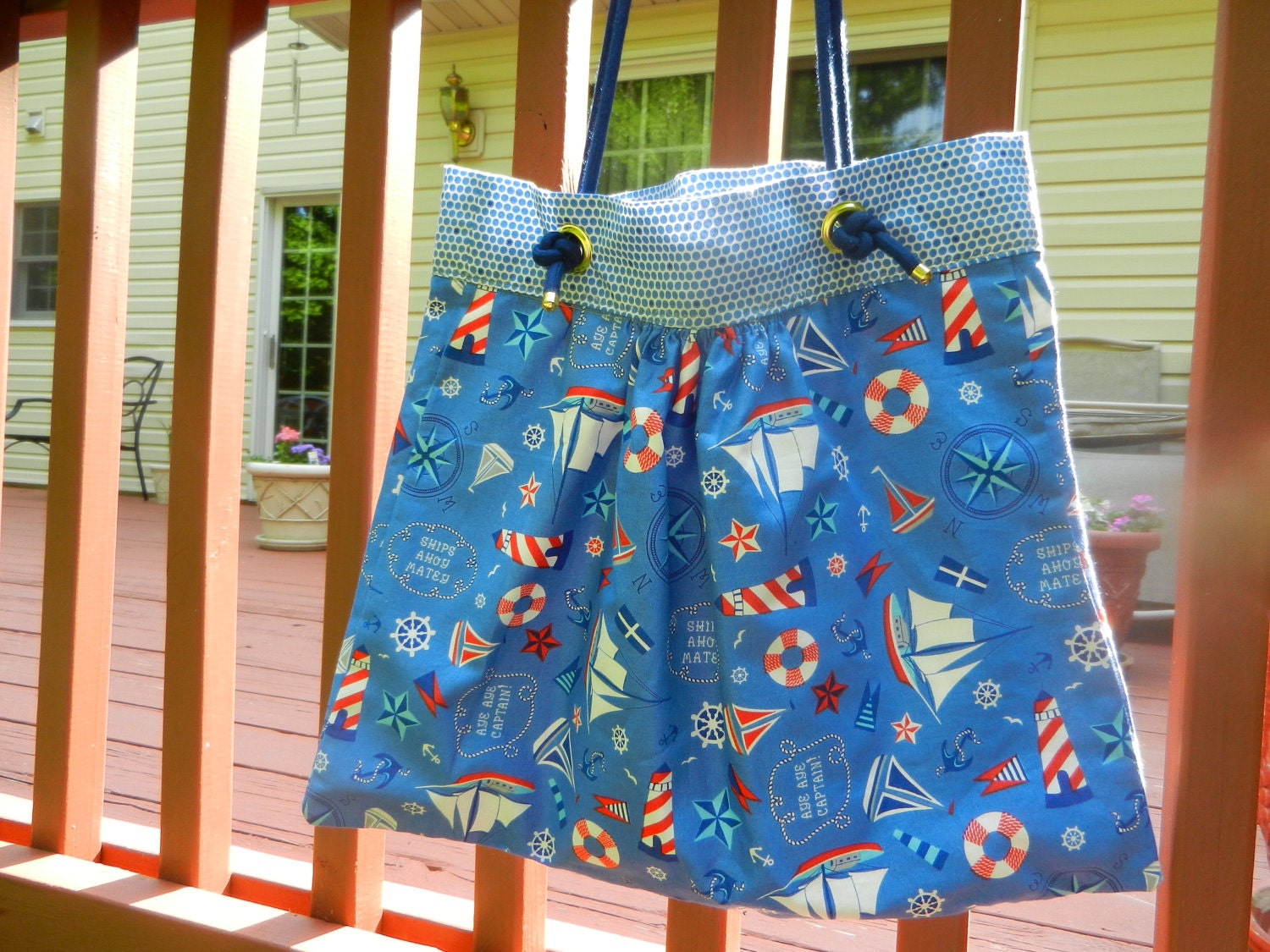 Beach Bag Nautical Tote