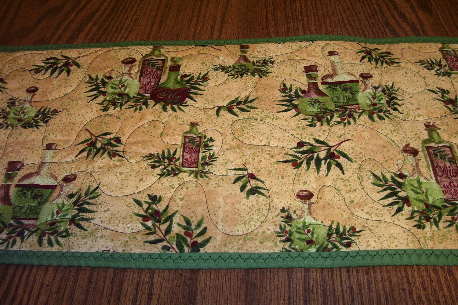 Small Appliance Cover with Olive Oil Motif table runner to match