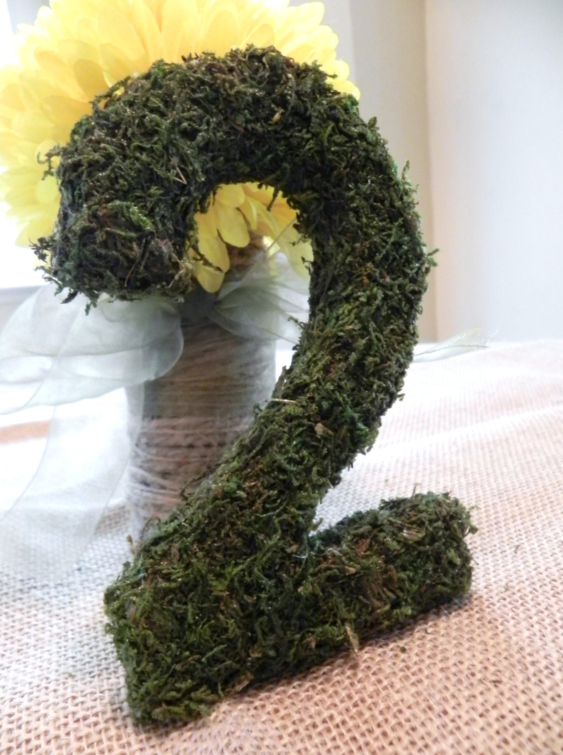 Moss Table Numbers Rustic Wedding Moss Letter Wreath Addition Home Decor