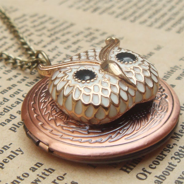 Steampunk Owl (51703) Locket Necklace Vintage Style Original Design