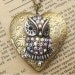 Steampunk Owl Locket Necklace Vintage Style Original Design