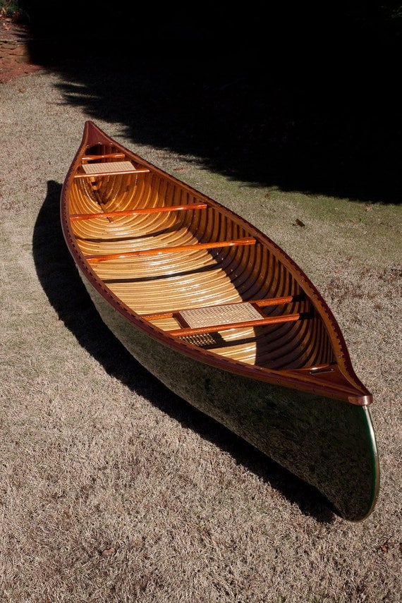 Restored Wood Canvas 15' Cheemaun Canoe by WoodCanvas on Etsy