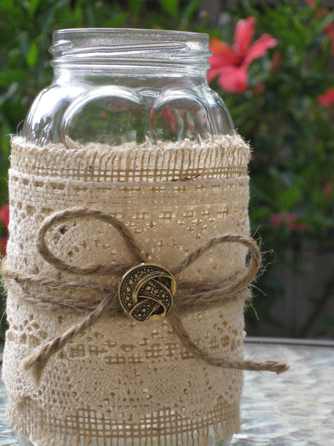 Mason Jar Wedding or Dinner Centerpieces or Candle Holders