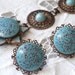 Turquoise and Copper Colored Vintage Bracelet and Earring Set- Southwestern Flare