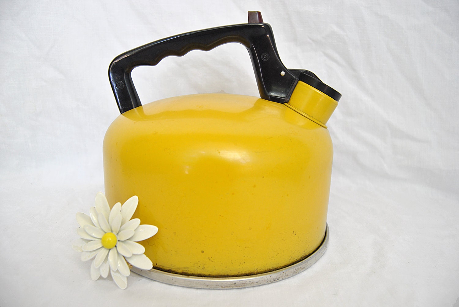 Sears Bright Yellow Aluminum Tea Pot