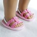 American Girl 18" Doll Shoes- Pink Polka Dot Ribbon and Elastic Sandals