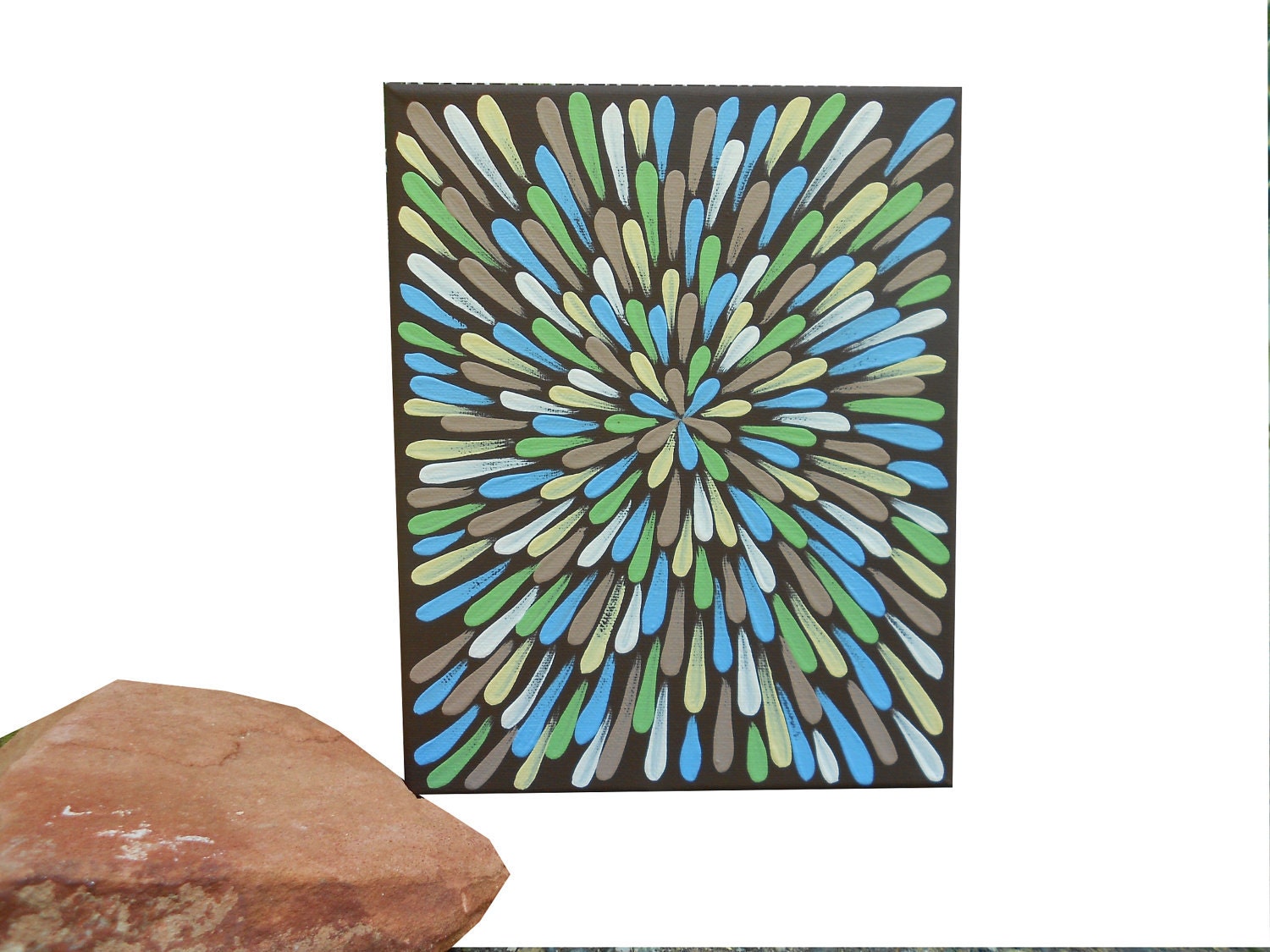 Painting, Brown, Blue, and Green, Boy Nursery, 8 x 10