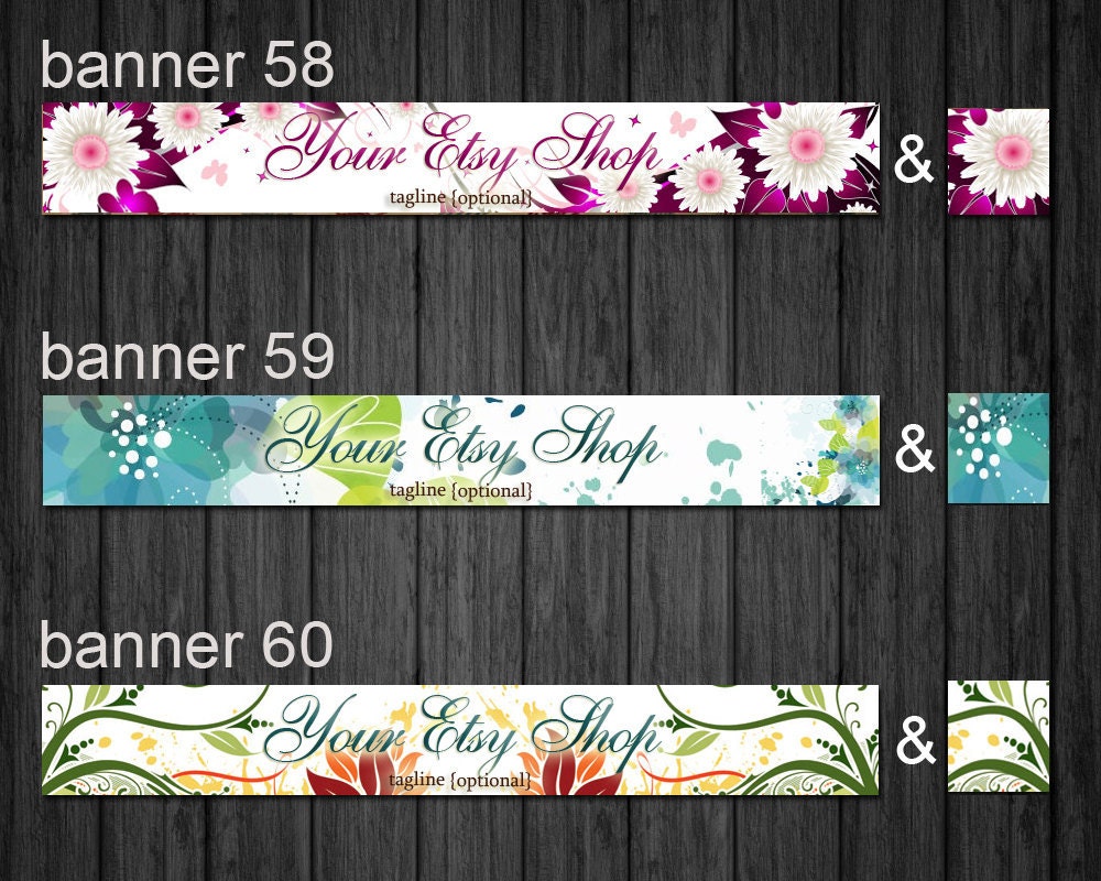 Etsy Shop Banners - Banner and Avatar -  Made to Order