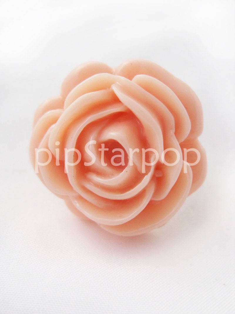 Peach Rose Filigree Ring - Adjustable Brass Filigree Ring - Romantic Neo Victorian Jewelry (Boutique Quality)