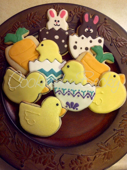 Easter bunny & chick cookies
